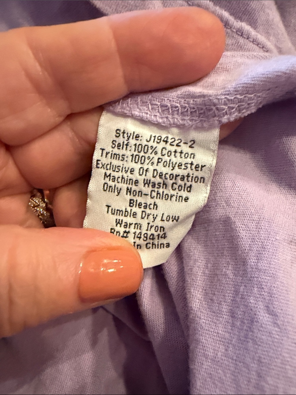 Lavender Embroidered V-Neck Women's Top - Picture 6 of 6
